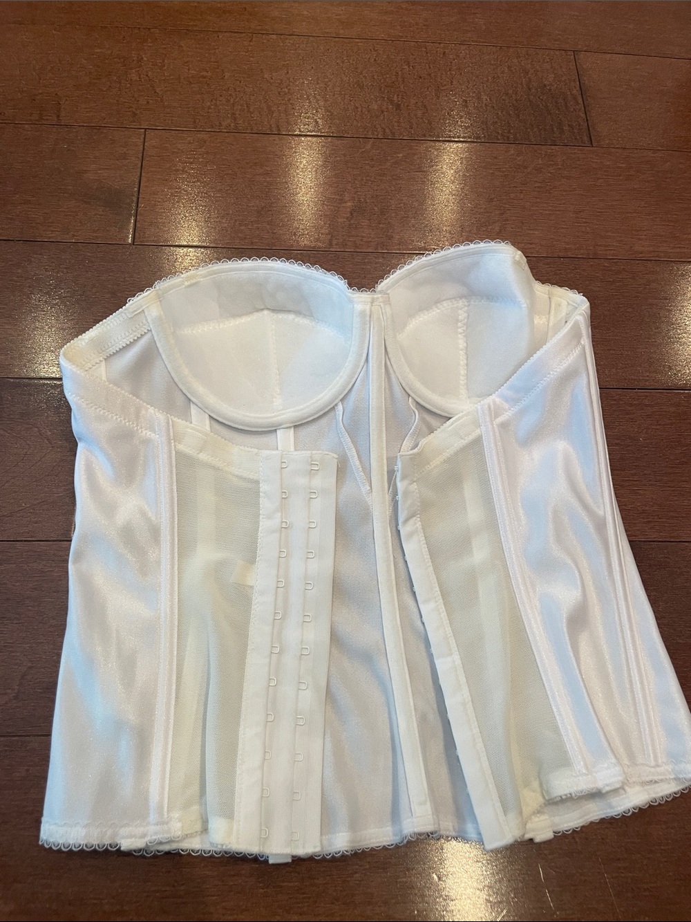 White Strapless Longline Bustier Corset Top - Picture 4 of 7